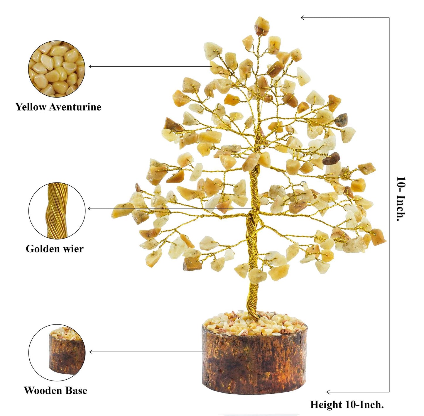 Yellow Aventurine Crystal Tree of Life - TheIndianHand