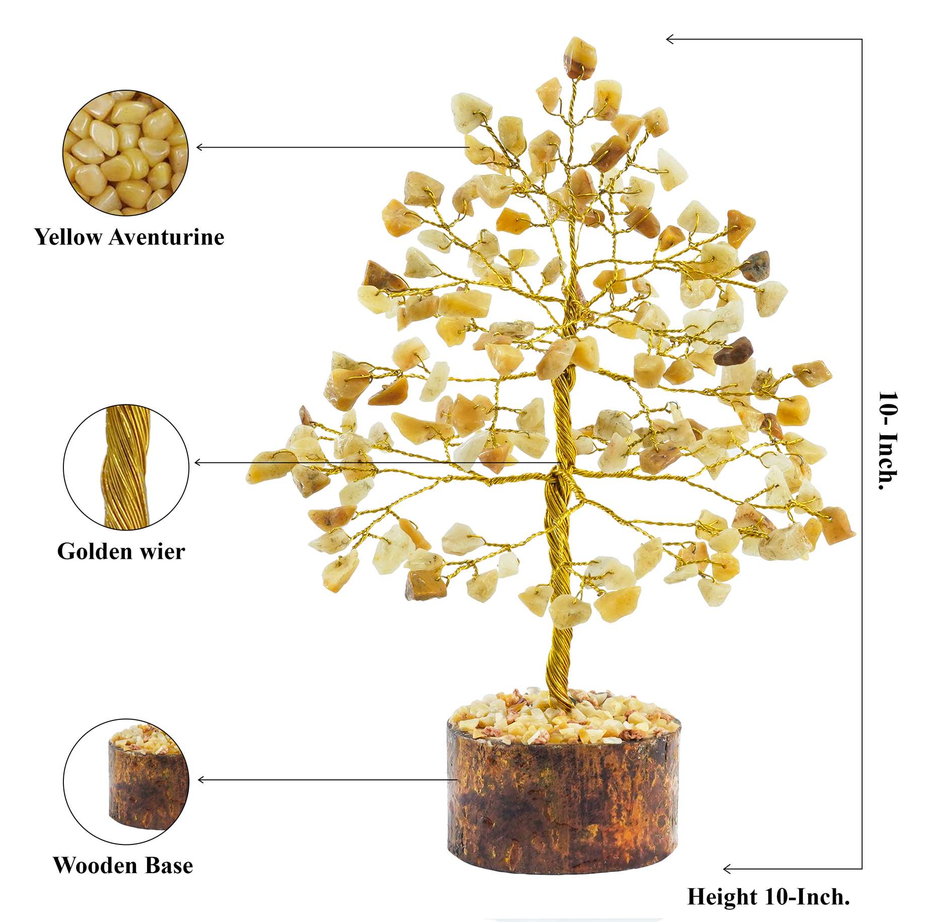 Yellow Aventurine Crystal Tree of Life - TheIndianHand