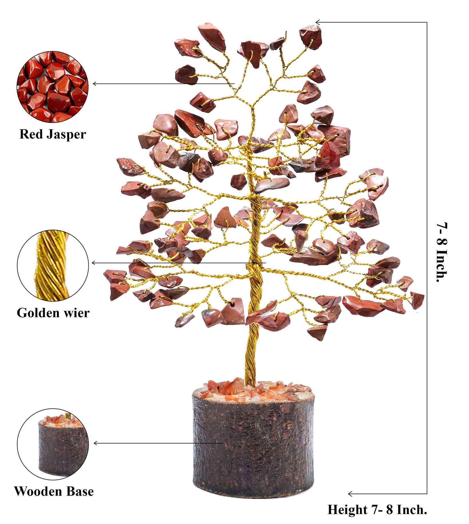 Red Jasper Crystal Tree of Life - TheIndianHand