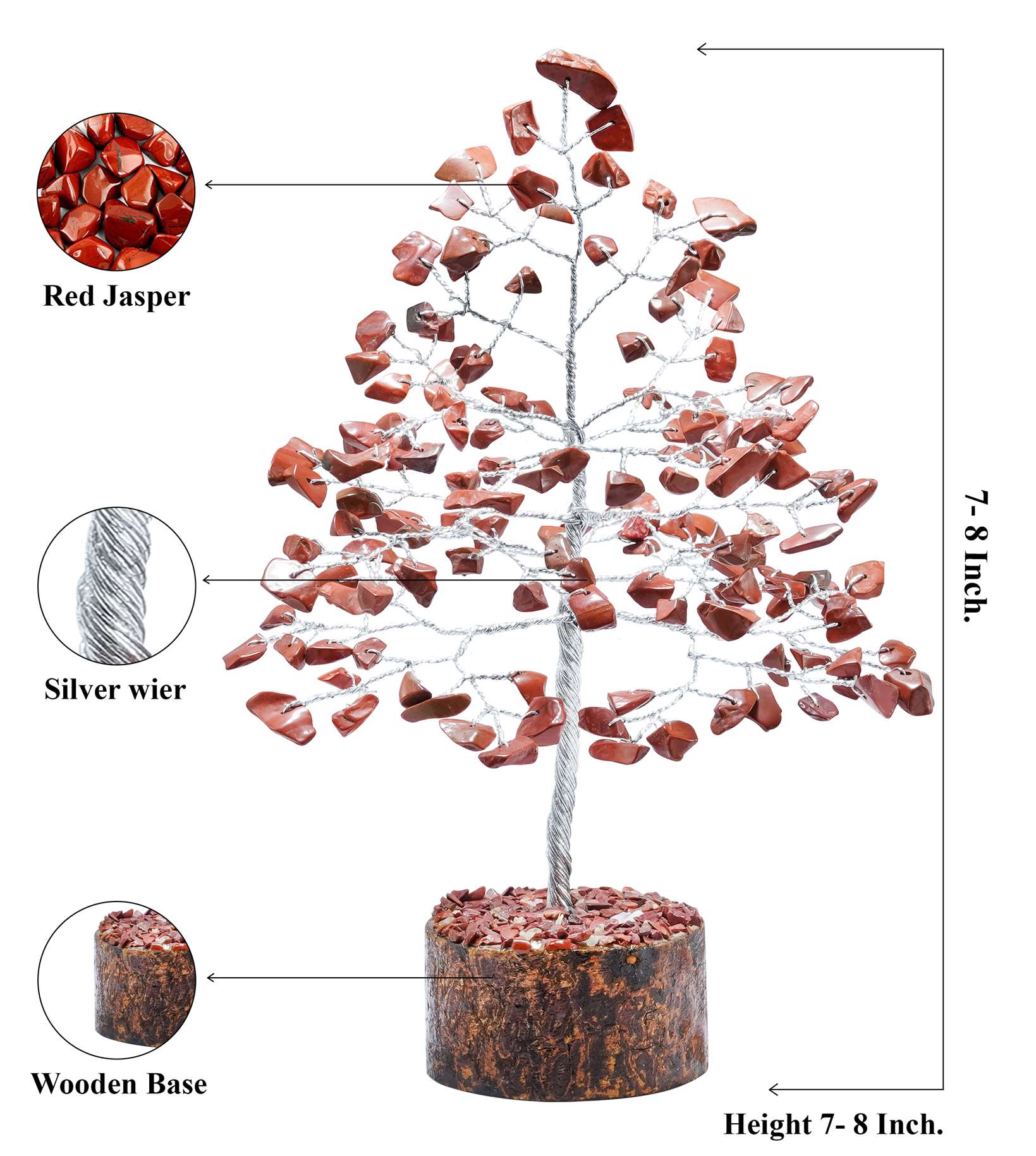 Red Jasper Crystal Tree of Life - TheIndianHand