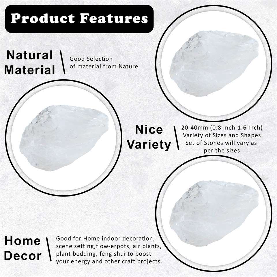 Clear Quartz Rough/Raw Natural Crystal for Tumbling Chakra Balancing - TheIndianHand