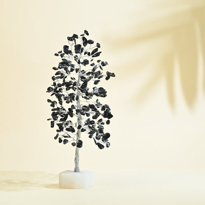 Black Tourmaline Crystal Tree with Quartz Base – for Protection, Grounding & Energy Cleansing