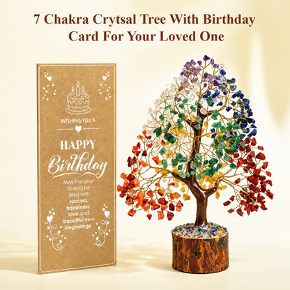 7 Chakra Crystal Tree with Birthday Card