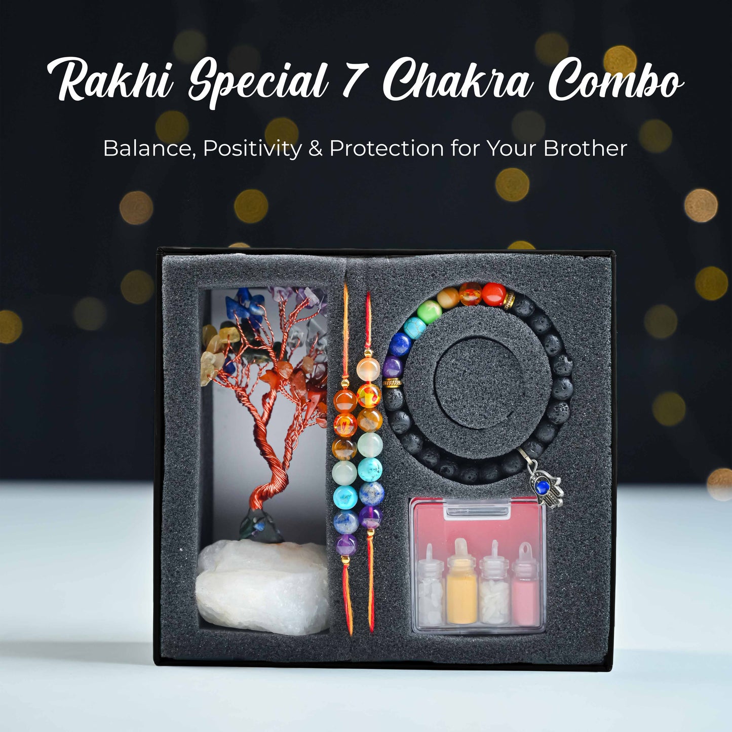 🌈 Rakhi Special 7 Chakra Crystal Gift Combo – A Healing Set for Protection, Balance & Positivity | Flat 30% OFF!