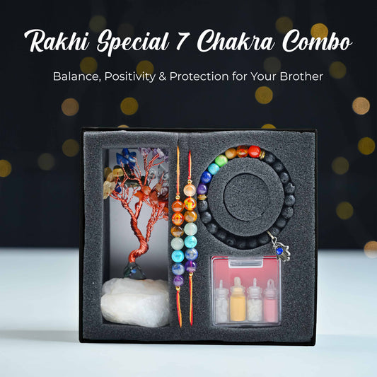 🌈 Rakhi Special 7 Chakra Crystal Gift Combo – A Healing Set for Protection, Balance & Positivity | Flat 20% OFF!