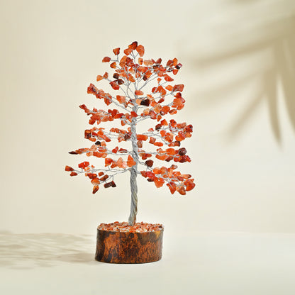 Carnelian Chakra Crystal Tree – Handmade Healing Showpiece for Motivation & Stylish Spaces