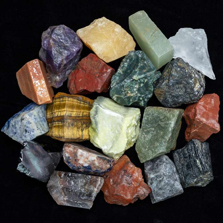 Assorted Rough/Raw Natural Crystal for Tumbling Chakra Balancing - TheIndianHand 