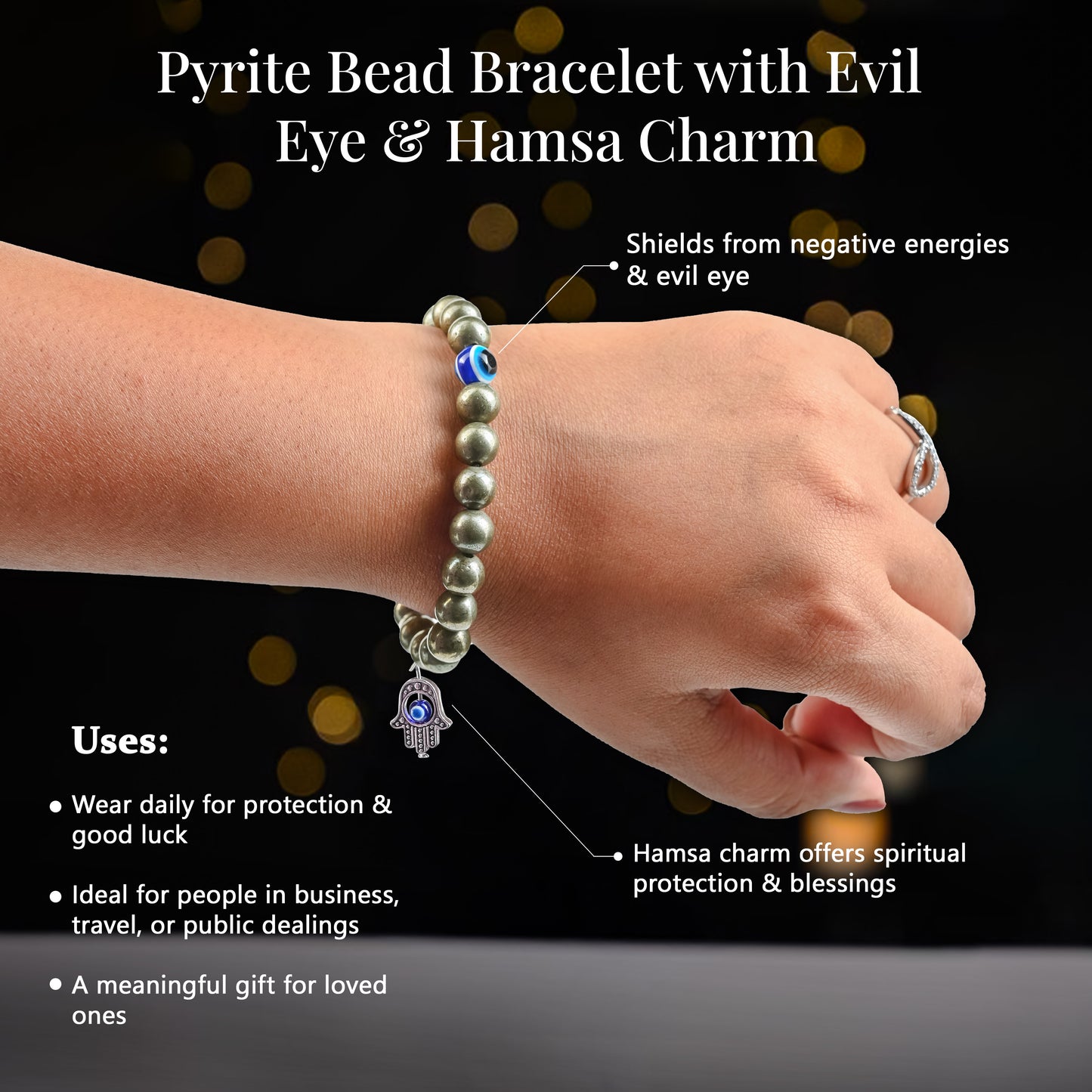 Diwali Dhan Laxmi Combo | Pyrite Shri Laxmi Yatra Frame, Pyrite Tree & Pyrite Bracelet