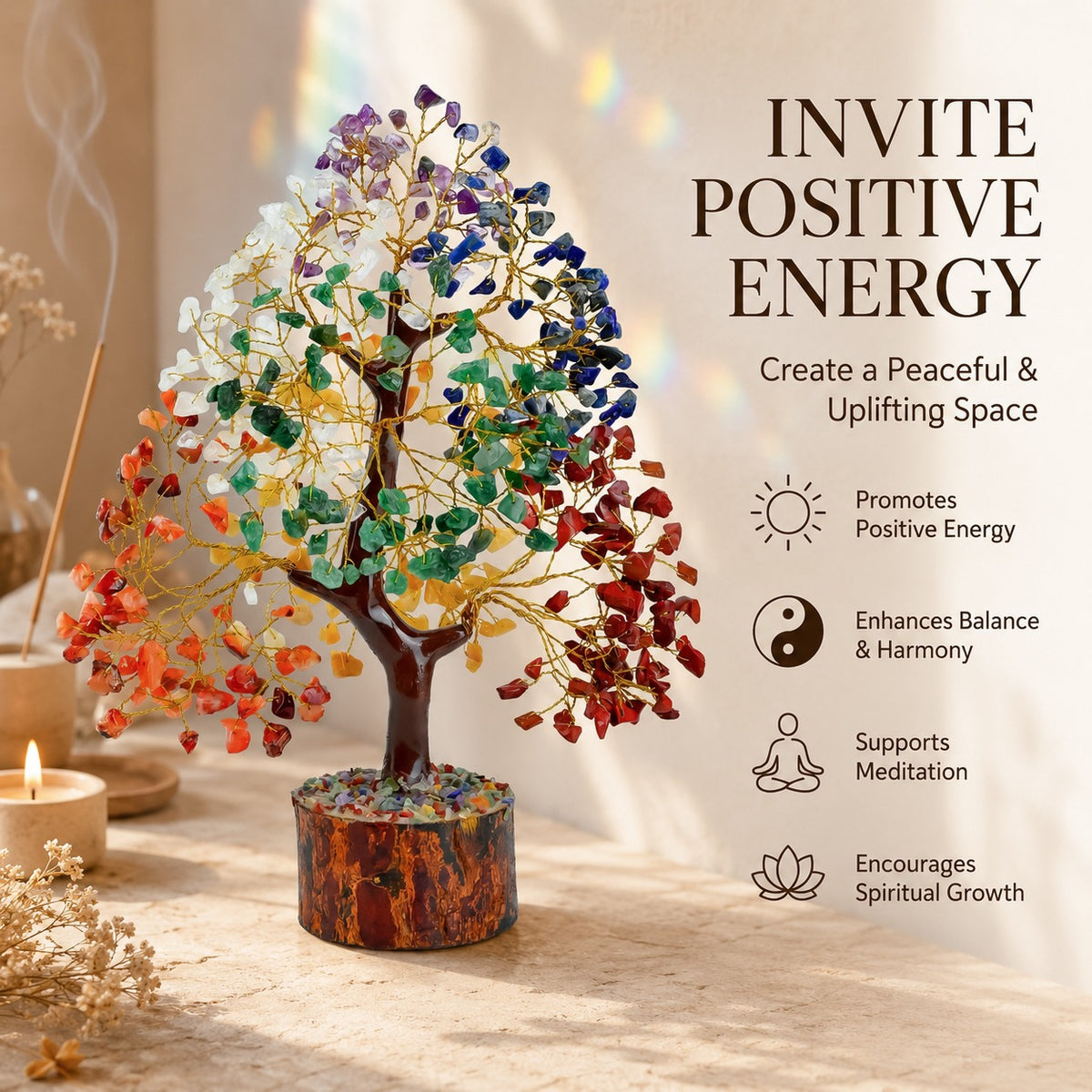 7 Chakra Crystal Tree with Birthday Card