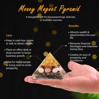 Dhan Varsha Combo – Pyrite Frame & Pyrite Pyramid | Good Luck & Wealth Attraction