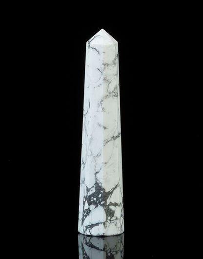 Howlite Healing Crystal Wand - For Manifestation, Massage, and Chakra Alignment - TheIndianHand 