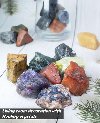 Assorted Rough/Raw Natural Crystal for Tumbling Chakra Balancing - TheIndianHand 