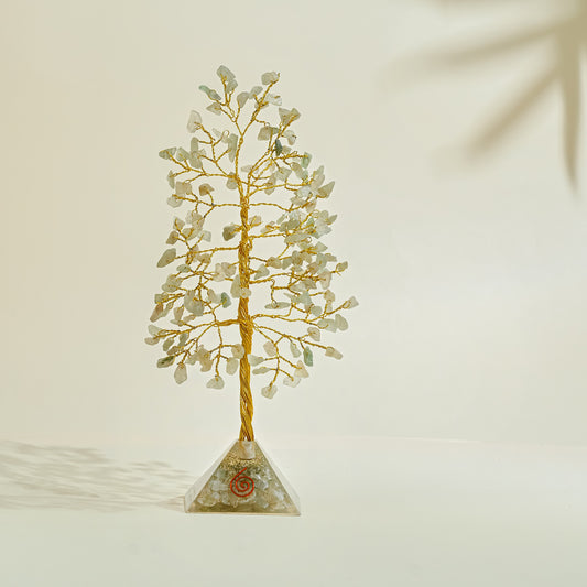 Green Aventurine Gemstone Tree (Orgone Pyramid Base)
