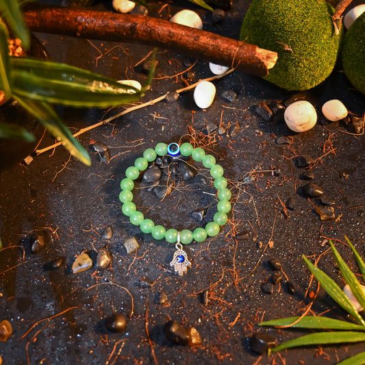 Green Jade Crystal Bracelet – Natural Healing Stone for Luck & Prosperity
