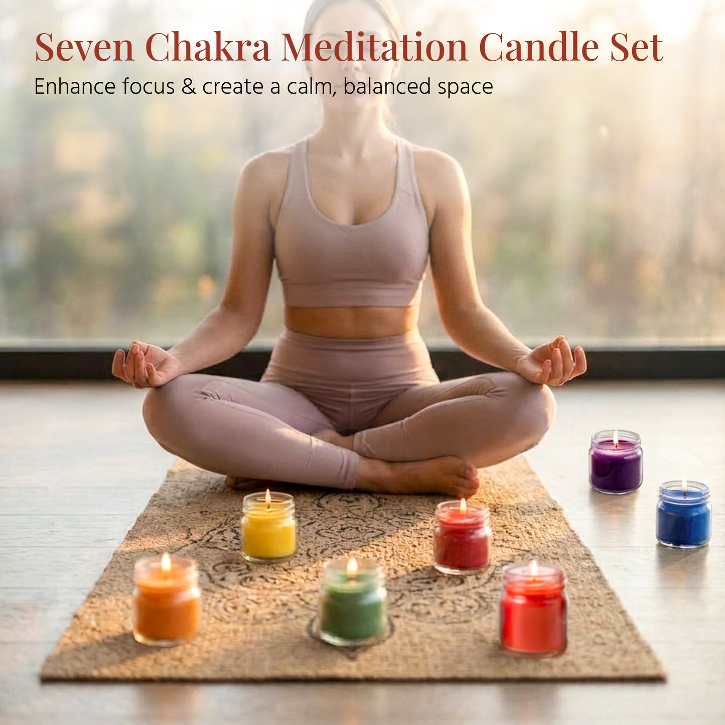7 Chakra Healing Candle | Meditation Candle for Energy Balance, Positive Vibes & Spiritual Healing