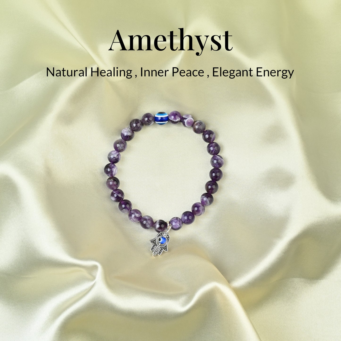 Amethyst Crystal Healing Bracelet – For Calmness, Peace & Spiritual Energy