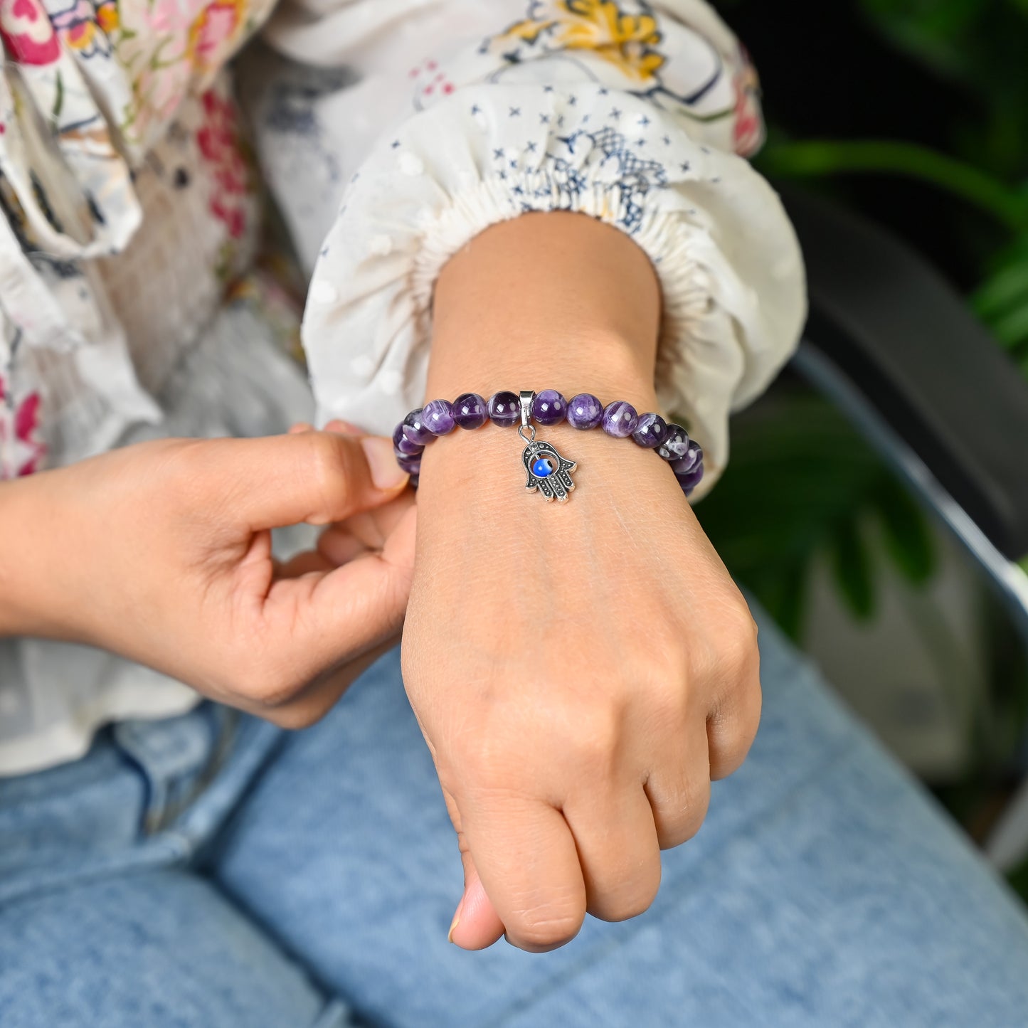 Amethyst Crystal Healing Bracelet – For Calmness, Peace & Spiritual Energy