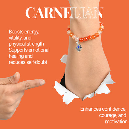 Carnelian Bracelet for Men & Women – Luck, Courage & Vitality