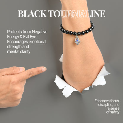 Black Obsidian Crystal Bracelet – For Protection, Strength & Energy Cleansing