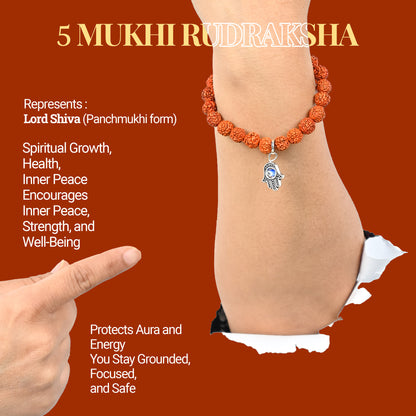 Rudraksha Crystal Bracelet – Attract Calmness, Strength & Good Luck