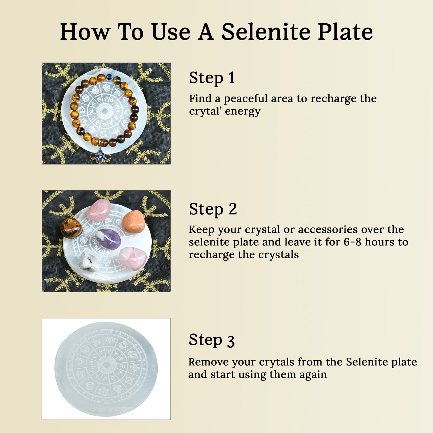 Selenite Plate – Natural Crystal Charging Plate for Cleansing & Positive Energy