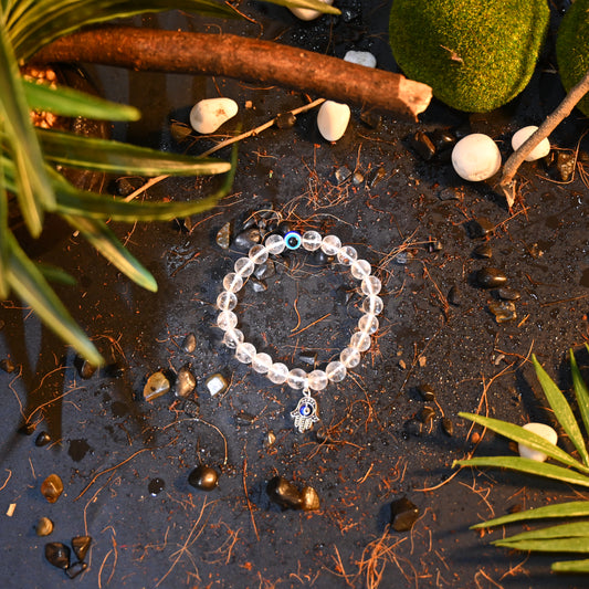 Clear Quartz Crystal Bracelet – For Positive Energy, Focus & Manifestation
