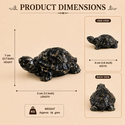 Natural Pyrite Tortoise for Wealth, Prosperity & Positive Energy