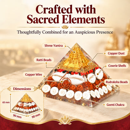 Shree Yantra Pyramid (90mm) – Original Gomti Chakra Vastu Item