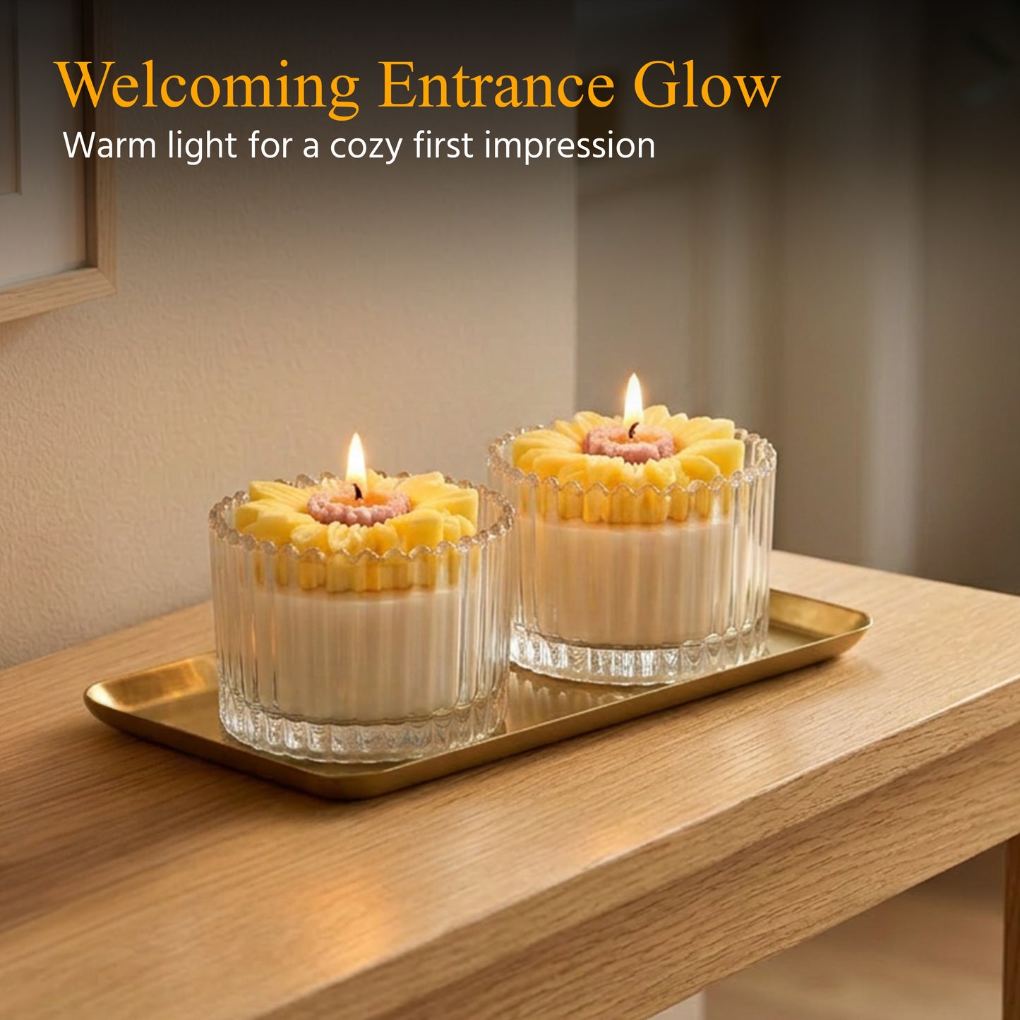 Sunflower Candle – Decorative Scented Candle for Home Décor (2 pcs)