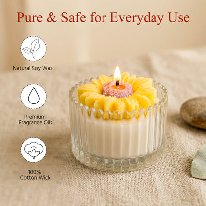 Sunflower Candle – Decorative Scented Candle for Home Décor (2 pcs)